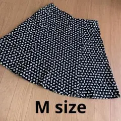 UNIQLO 花柄 フレアミニスカート ブラック M