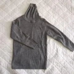 無印良品 グレー ハイネック 長袖カットソー 110