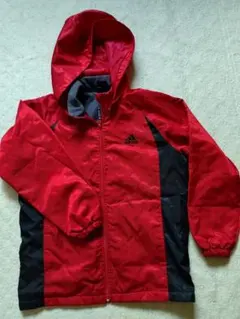 adidas フード付きジャケット 赤黒150