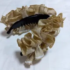ゴールドハンドメイドバナナクリップ