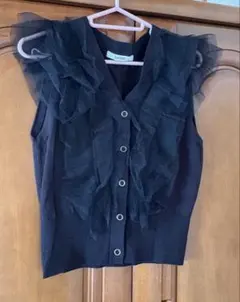 SNIDEL チュールフリルニットプルオーバー