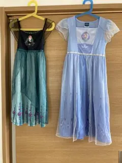 エルサとアナの子供用ワンピース2点セット
