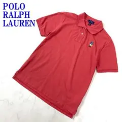 ポロラルフローレン ポロシャツ 赤 レッド コットン100％ 綿 L C3421