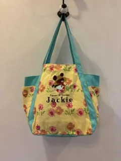 花柄トートバッグ Jackie 刺繍　かわいい　くまのがっこう　かばん