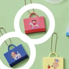 ファミリア デニムバック カプセルトイ ガチャガチャ 青 赤 男の子 女の子