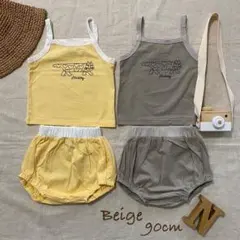 韓国子供服*リサラーソン セットアップ(ベージュ90cm)