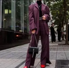 IRENE アイレネ チェック柄 ジャケット ワイドパンツセットアップ