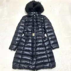 【美品】ヘルノ ロングダウンコート ベルト付き ファー付き 44サイズ