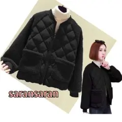 ブルゾン キルティング ボア ジャケット ノーカラー 長袖 大人カジュアル