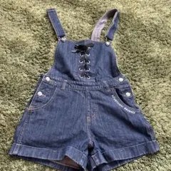 LOVETOXIC デニムオーバーオールショートパンツ　M(150cm)