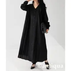 antiquaアンティカ　プリーツワンピース　ブラック　新品