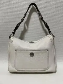 COACH ホワイトレザー ショルダーバッグ