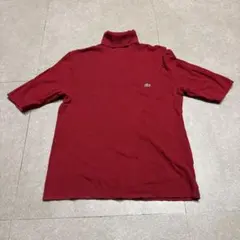 Lacoste ラコステ　半袖　tシャツ　バーガンディ　タートルネック　44のサムネイル
