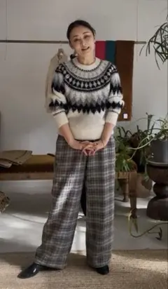 CLOTH & CROSS チェックパンツ