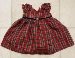 【美品】Laura Ashley　チェックリボンドレス　12m