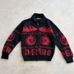 vintage DEEN BAND ジップアップ ニット セーター　ブラックのサムネイル