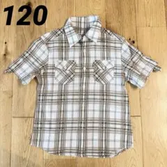 COMME CA DU MODE 半袖チェックシャツ 120cm