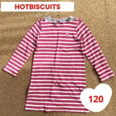 HOTBISCUITS ピンクボーダーワンピース 120サイズ