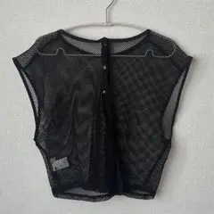 GUメッシュノースリーブトップス ブラック