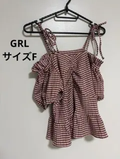 GRL グレイル　レディース　半袖　チェック　オフショル　カットソーのサムネイル