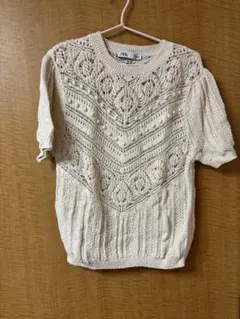 ZARA ザラ サマーニット レース 透かし編み　コットンのサムネイル