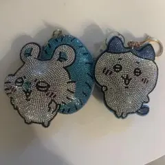 ハチワレ　モモンガ　ラインストーン　キーホルダーセット