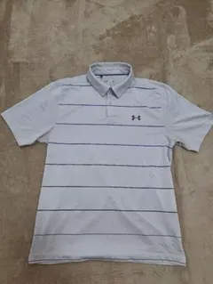 Under Armour グレー ストライプ Lサイズ ポロシャツ