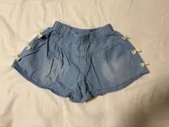 リボン付きライトブルー ハーフパンツ　130cm