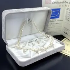【極上】国内ジュエリー店購入　アコヤ　パール　本真珠　ネックレス　イヤリング