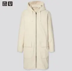 Uniqlo U フーデッドコート NATURAL 白 21年 437145