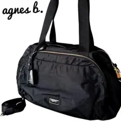 【極美品】【agnes b.】FT03‐03 2Wayボストンバッグ　チャーム付