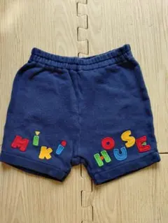 80 ミキハウス　短パン　ハーフパンツ　紺　カラフル　パジャマ　アウトドア