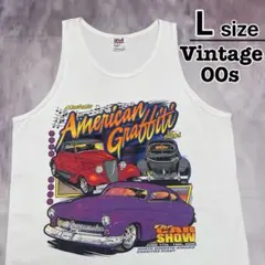 Anvil　2000年　ノースリーブ　タンクトップ　ホワイト　車　カープリントのサムネイル