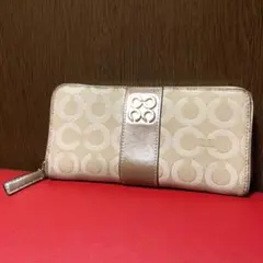 【最終値下げ】COACH 長財布 ジュリア オプアート ゴールド