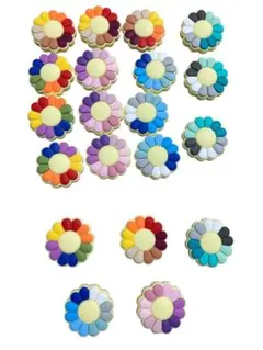 カラフル花形ビーズ 5種×4 直径約3cm 手芸素材