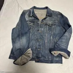 ダメージ加工 ダークブルー デニムジャケット