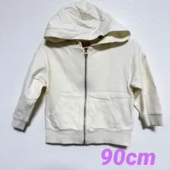petit mainアイボリー フード付きパーカー キッズ服/トップス 90cm