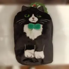 カルディ　KALDI おすわりネコ　巾着　ポーチ　黒猫