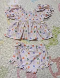 futafuta　ハート　セパレート　スイムウェア　ペプラム　100cm