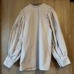 ギンガムチェック バルーンスリーブシャツ