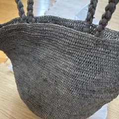 か*ん様 希少品 銀座ヨシノヤ 革編み込みメッシュトートカゴバッグ