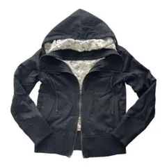 y2k 平成ギャル 花柄裏地 ダブルジップ ブルゾン ジャケット アウタ