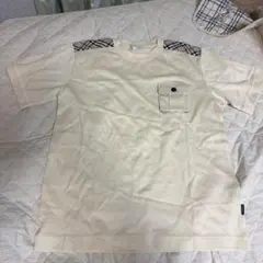バーバリー　ポケット付き 半袖Tシャツ　クリーム色　160A ビンテージ