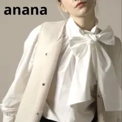 美品☆anana リボン ボウタイ 2wayブラウス　ボリューム袖 ホワイトのサムネイル