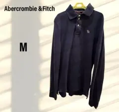Abercrombie &Fitch 紺　長袖鹿子ポロシャツMサイズ