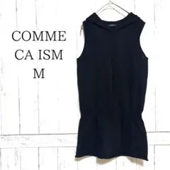 COMME CA ISM フード付きノースリーブワンピース M ブラック 黒