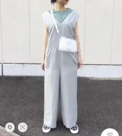 【良品】サイドボタンVネックオールインワンのサムネイル