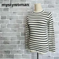mysty woman ミスティウーマン ボーダー リブニット 春 秋 B882