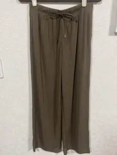 GU ブラウン ワイドパンツ Ｓ