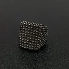 ヴィンテージ　シルバー　ブラック　シンプル　リング　指輪　ロック　パンチ　13号